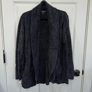 Barefoot‎ Dreams CozyChic Lite Circle Cardigan Open Front Dark Gray Size L/XL